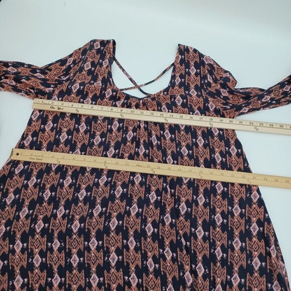 Billabong Tribal Print Shift Dress Women's XS Mini Boho Festival Hippie Beach - Picture 9 of 10